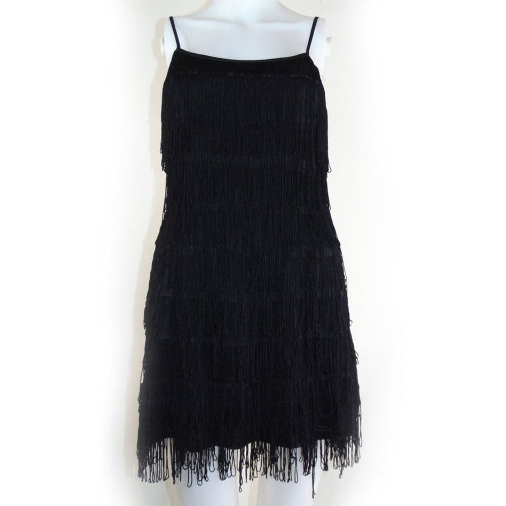 H&M Black Fringed mini Dress